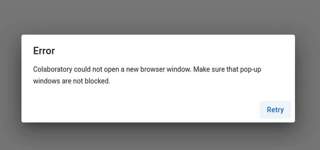 Enable Google Colab popup windows