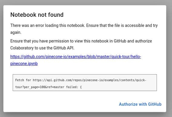 Authorizing Google Colab to load Jupyter Notebooks from GitHub