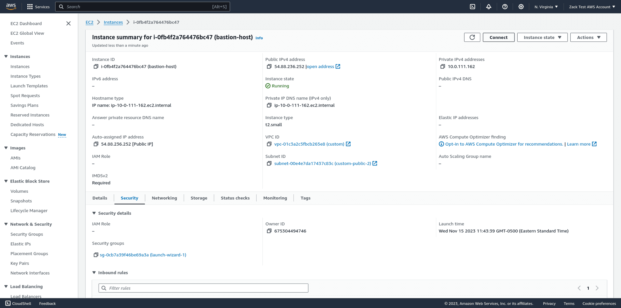 Finding the security group