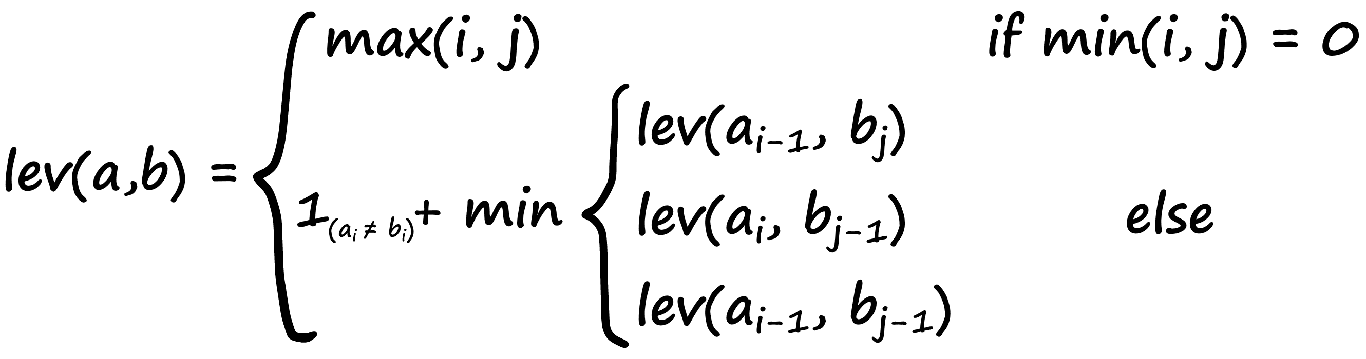 Levenshtein distance formula.