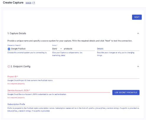Configuring the Pub/Sub connector