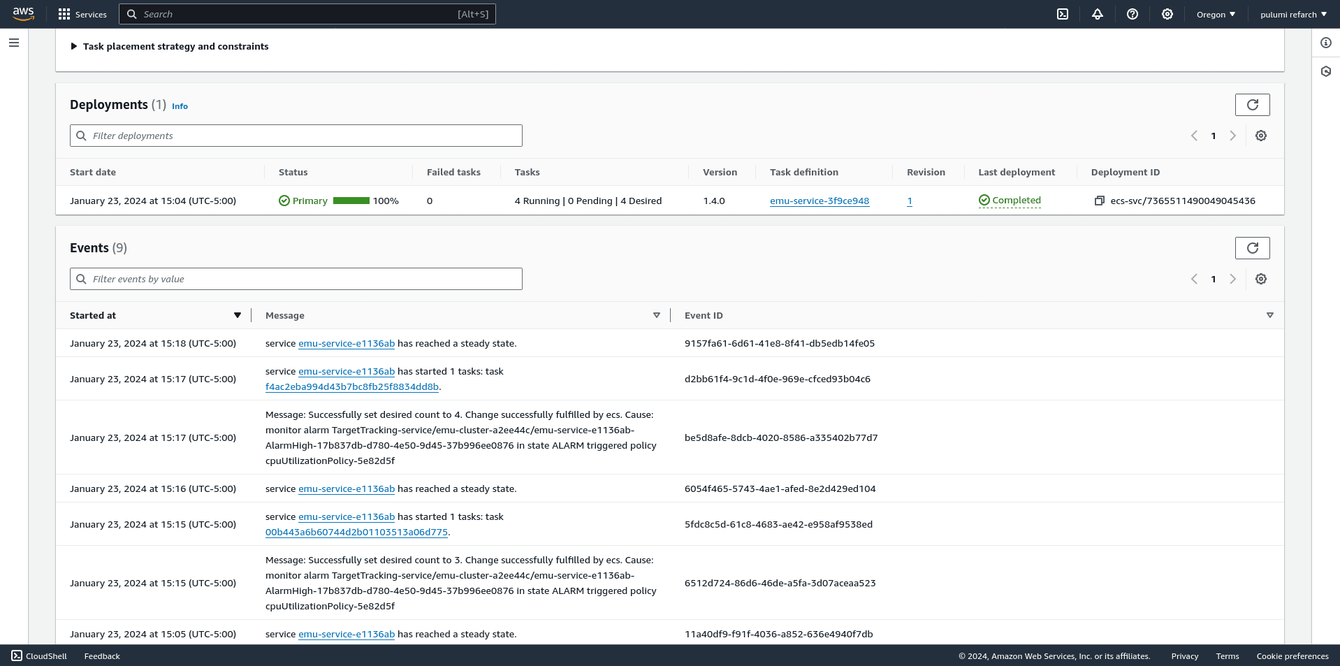 Emu worker scaling history